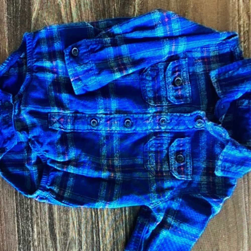 OshKosh B'gosh Blue Plaid Button Down Shirt